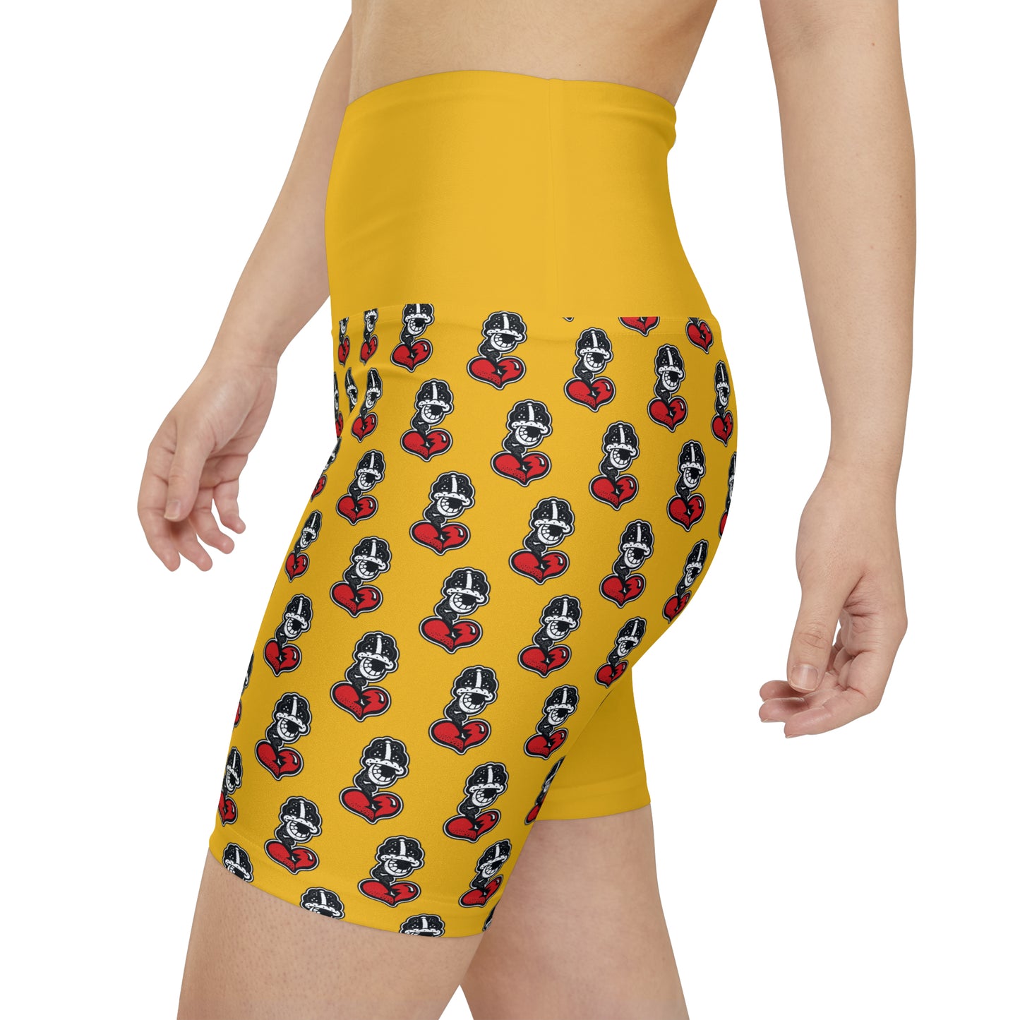 Yellow Women's Workout Shorts (AOP)