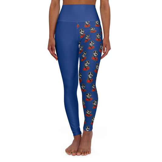 Blue High Waisted Yoga Leggings (AOP)