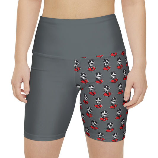 DF Collection Women's Grey Workout Shorts (AOP)