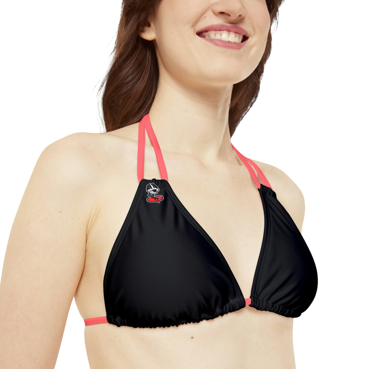 Black Fish Strappy Bikini Set (AOP)