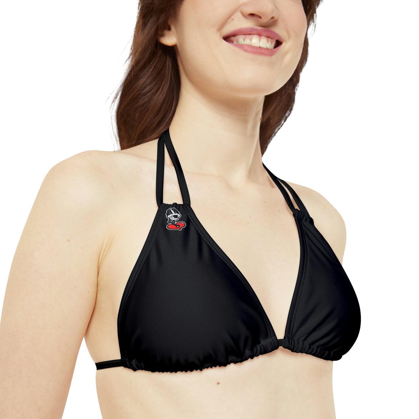 Black Fish Strappy Bikini Set (AOP)