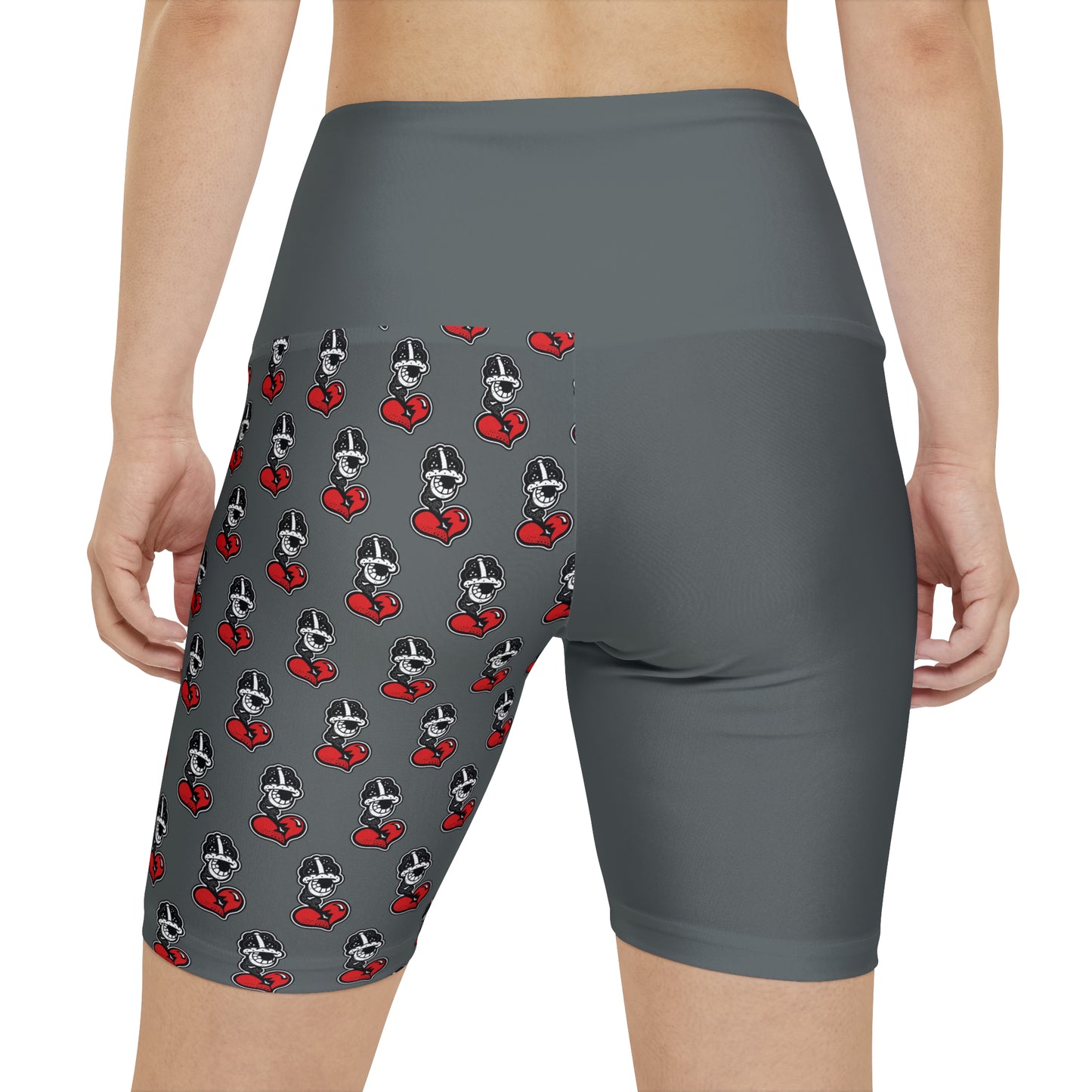 DF Collection Women's Grey Workout Shorts (AOP)