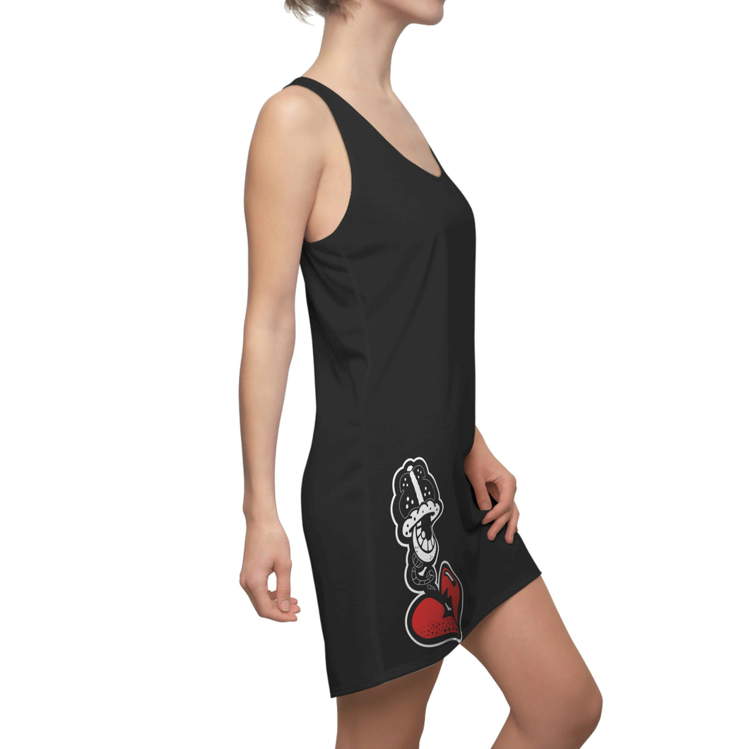 “BLK DRIZZLE” Women's Cut & Sew Racerback Dress