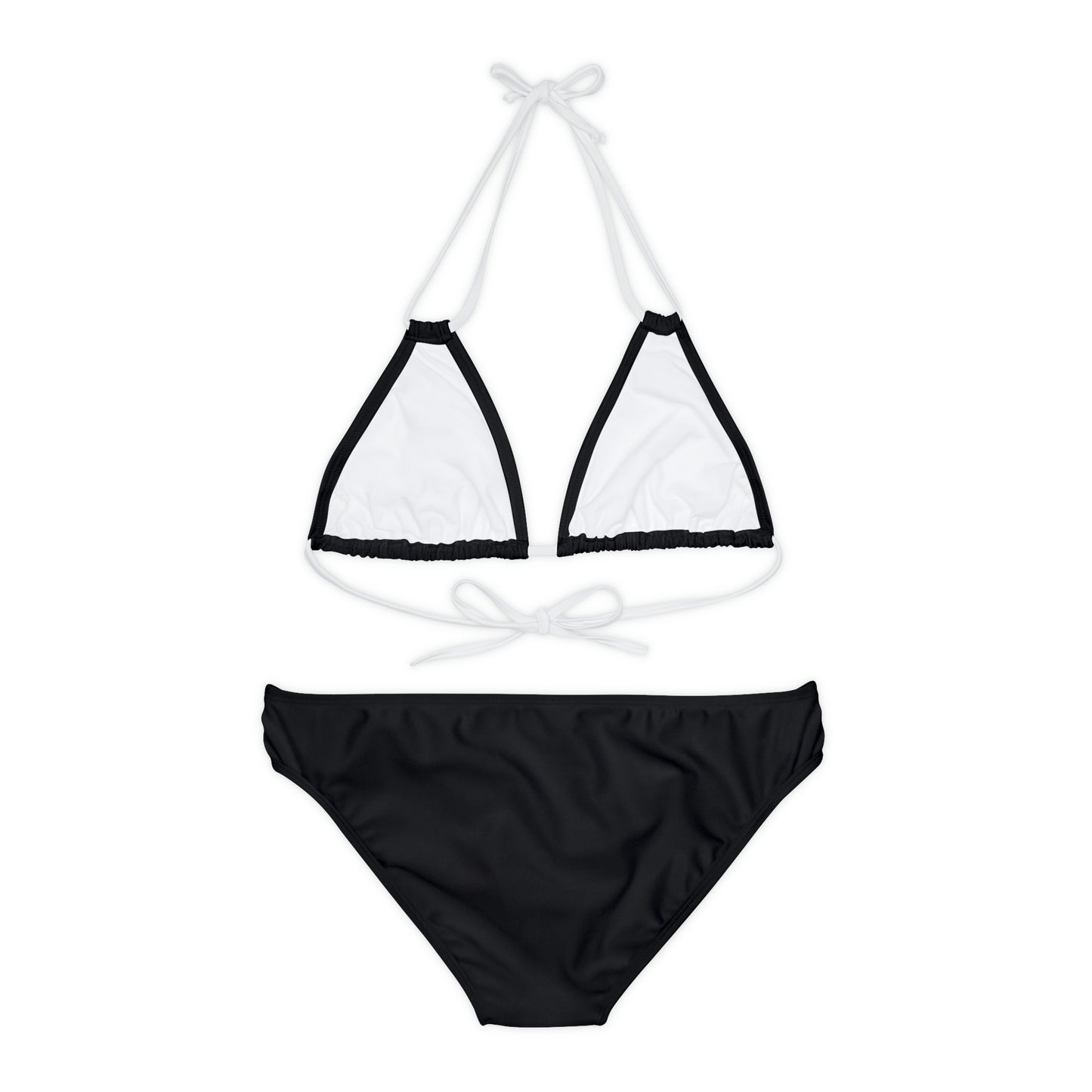 Black Fish Strappy Bikini Set (AOP)