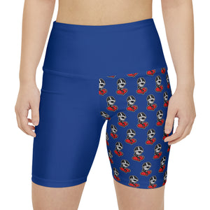 DF Collection Women's Blue Workout Shorts (AOP)
