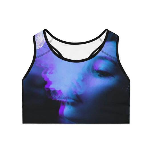 "Smoking Moon" Sports Bra (AOP)