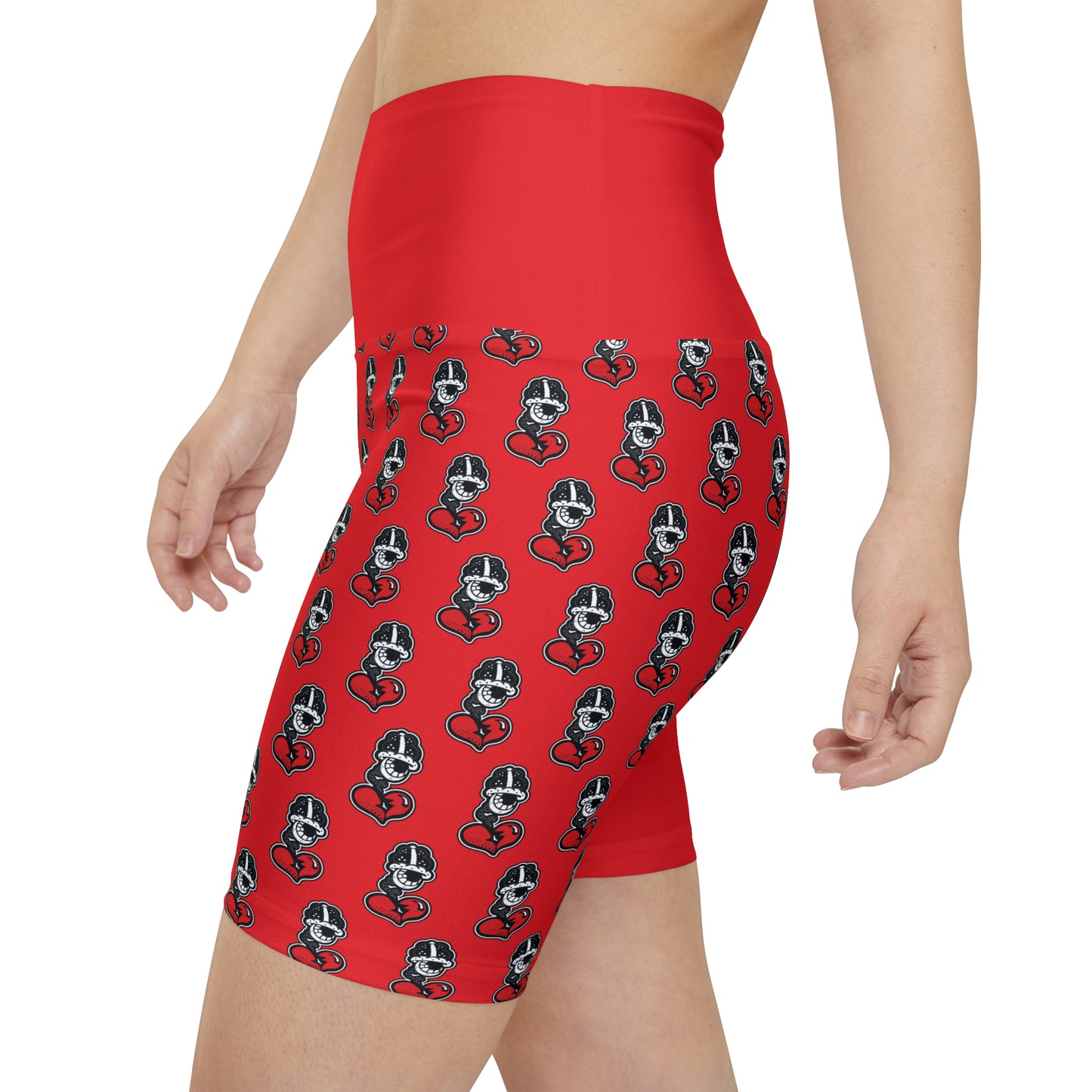 DF Collection "Women's Red Workout Shorts" (AOP)