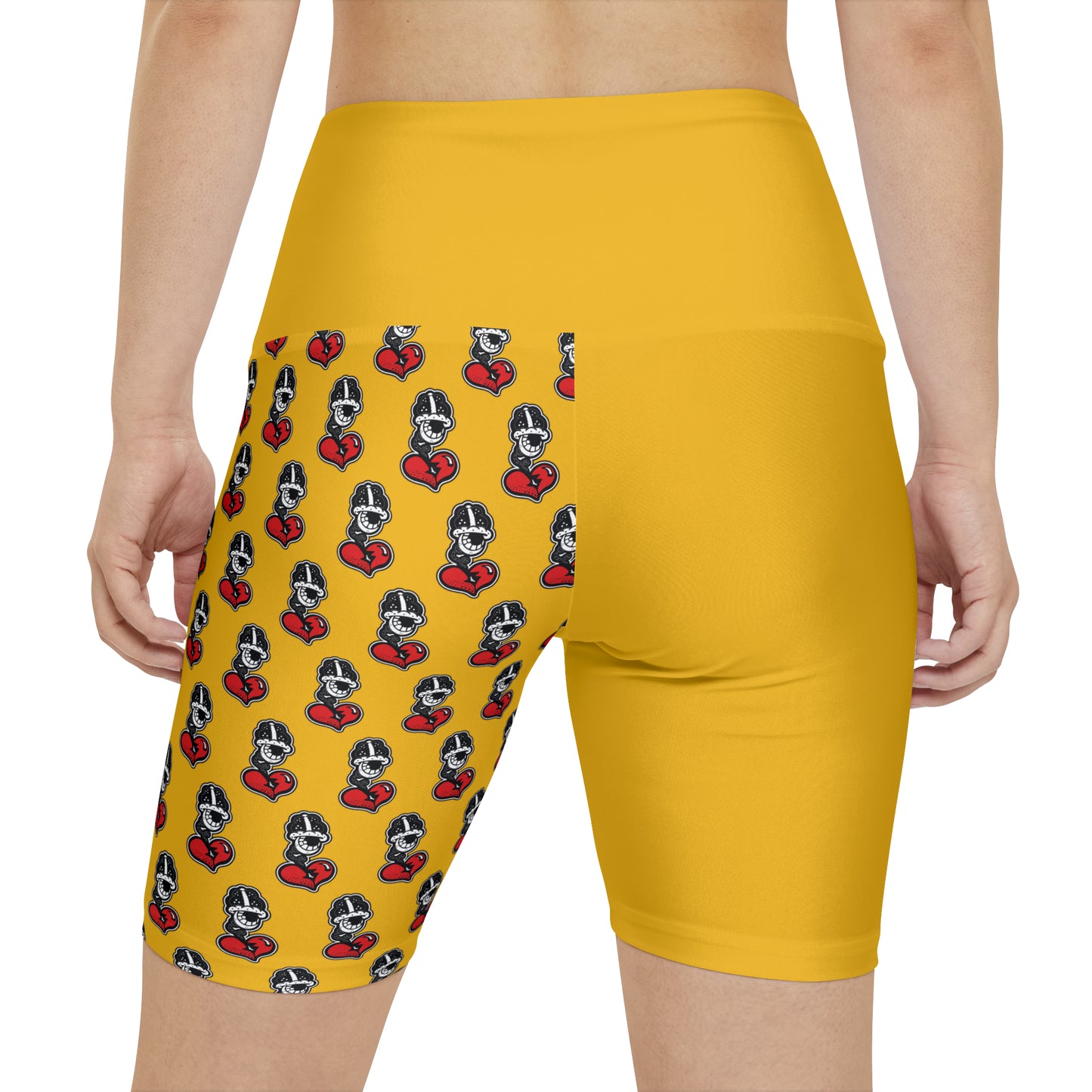 Yellow Women's Workout Shorts (AOP)