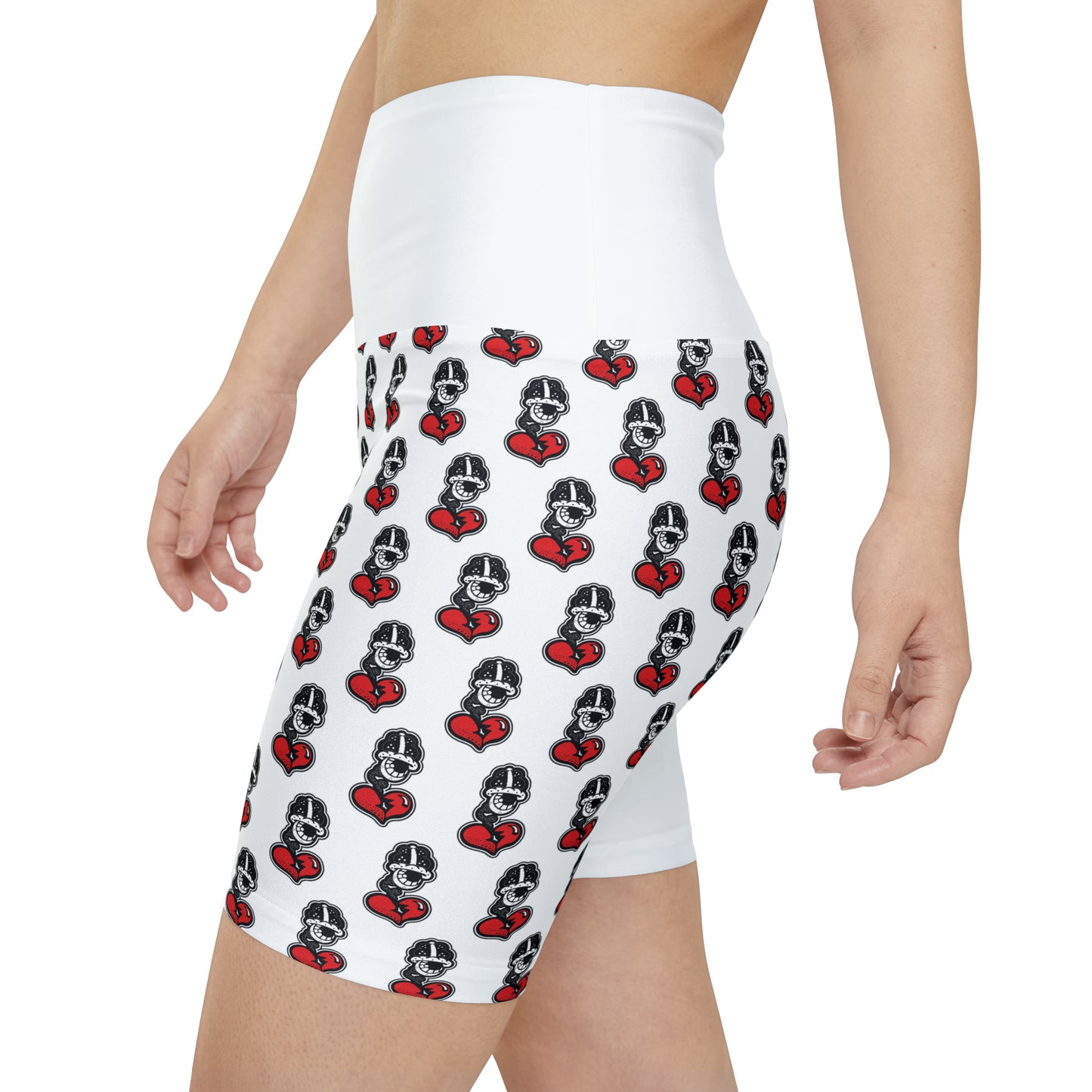 Women's Workout Shorts White (AOP)