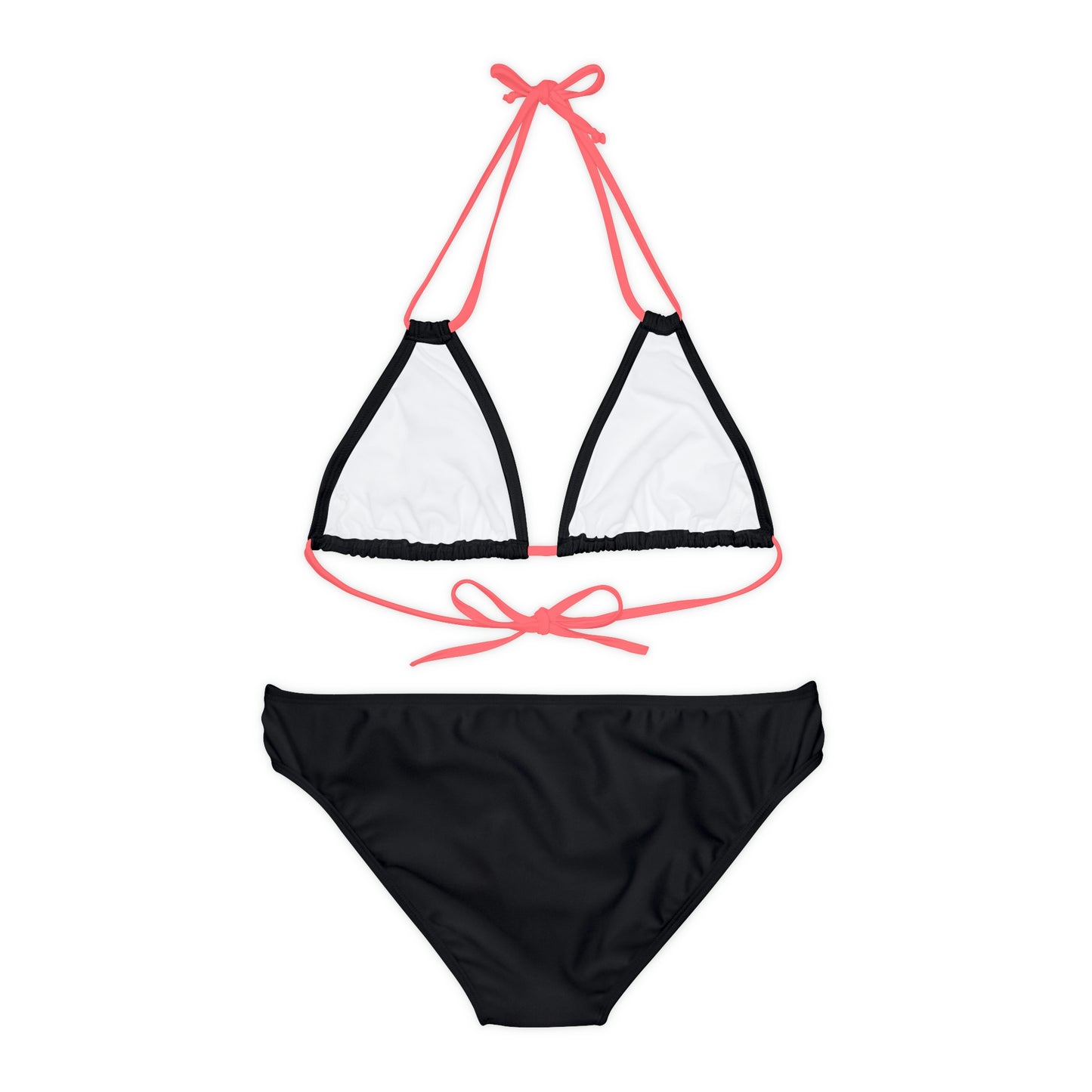 Black Fish Strappy Bikini Set (AOP)