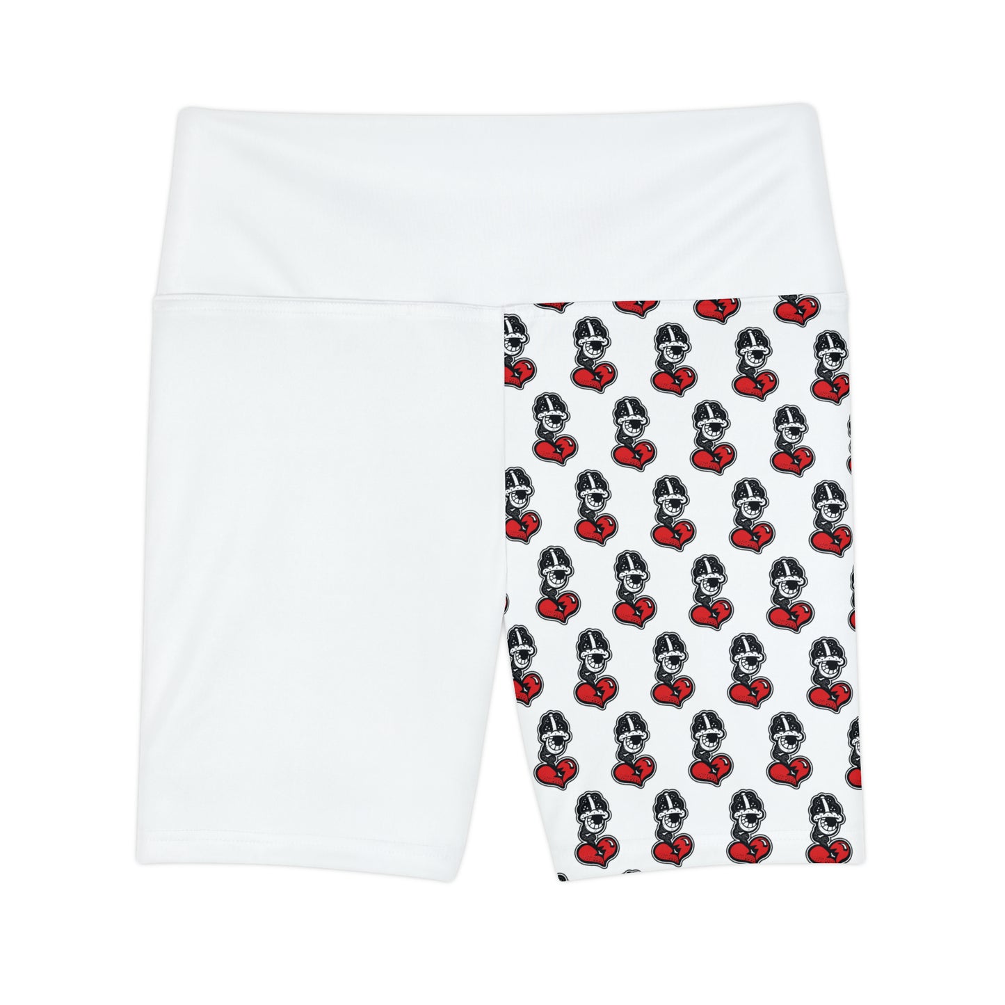 Women's Workout Shorts White (AOP)