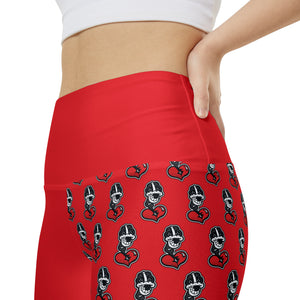 DF Collection "Women's Red Workout Shorts" (AOP)