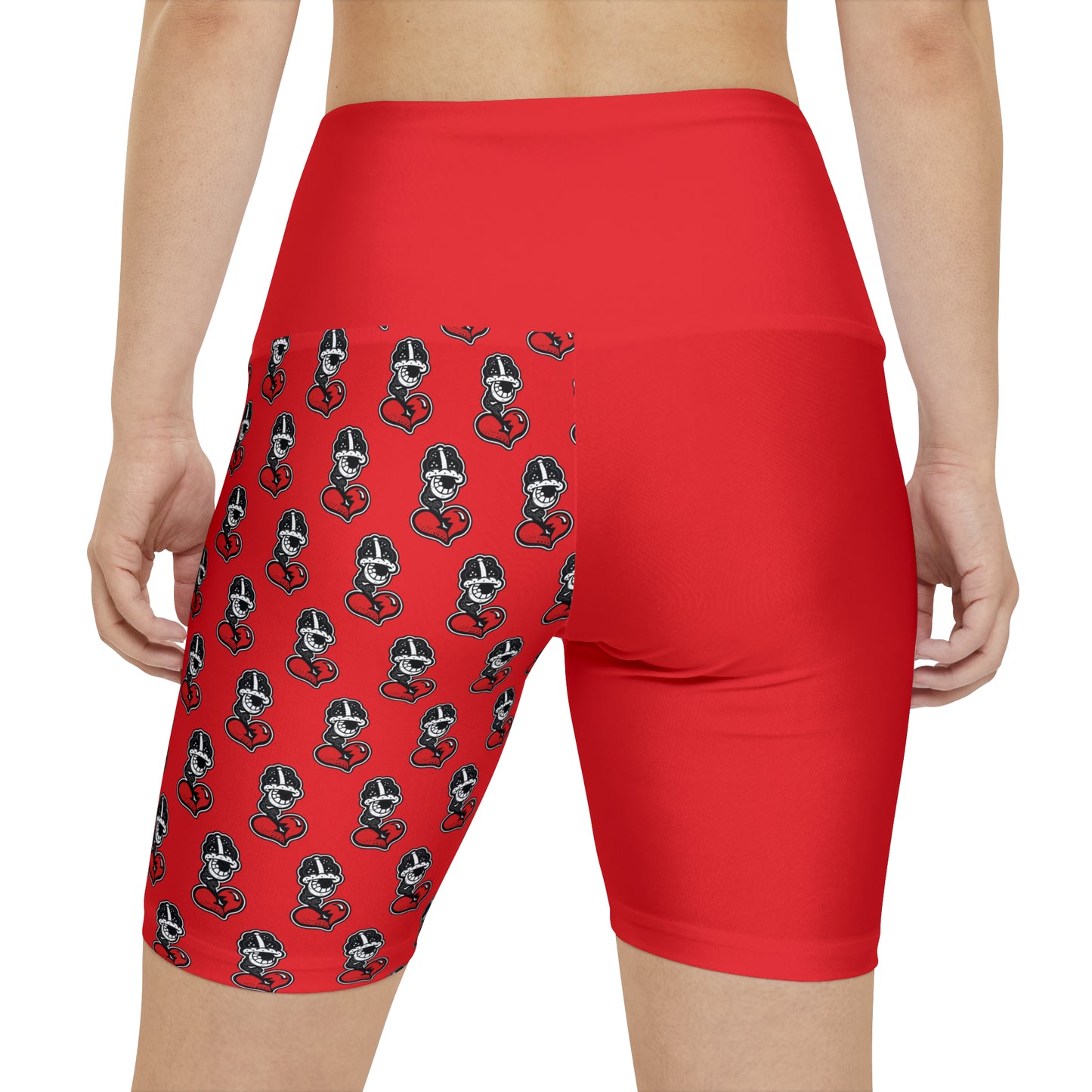 DF Collection "Women's Red Workout Shorts" (AOP)