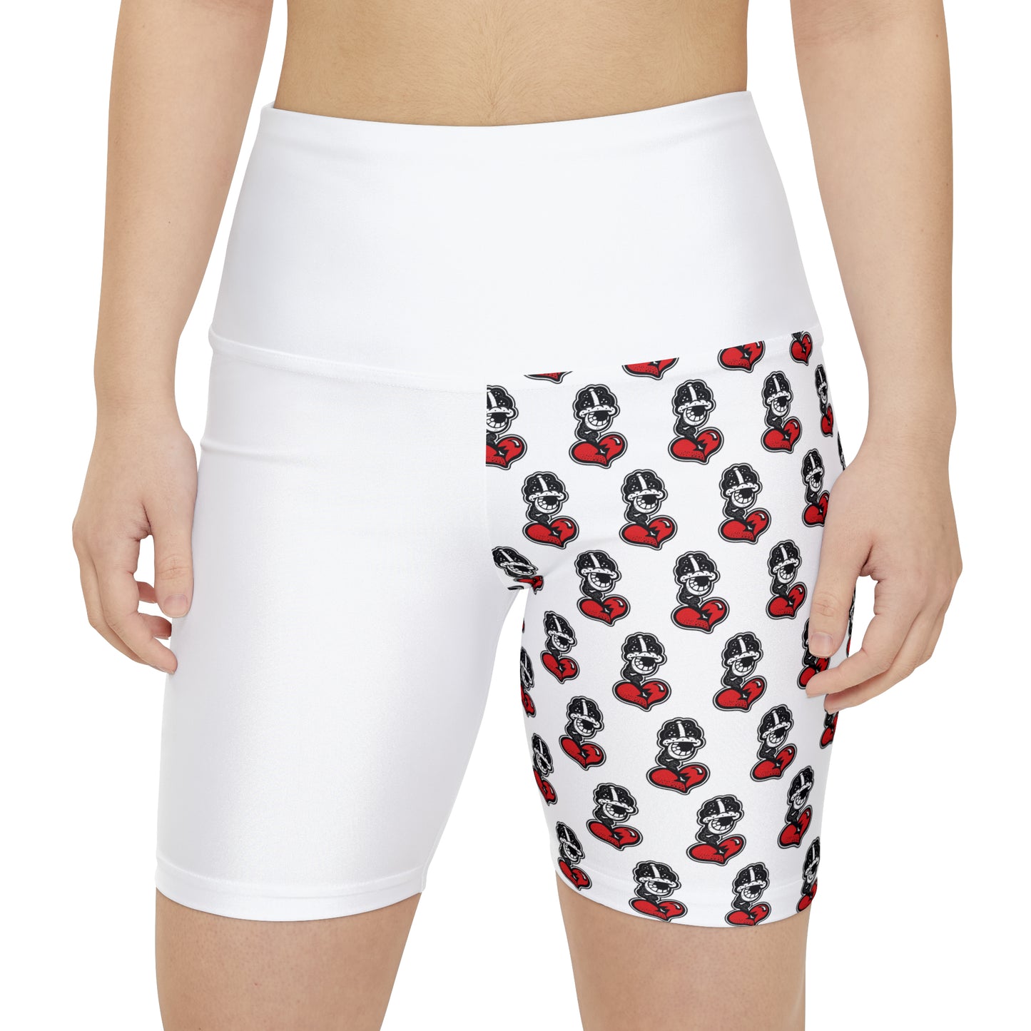 Women's Workout Shorts White (AOP)